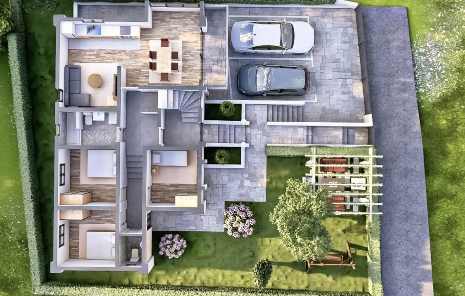 Modernes Ferienhaus mit Meerblick