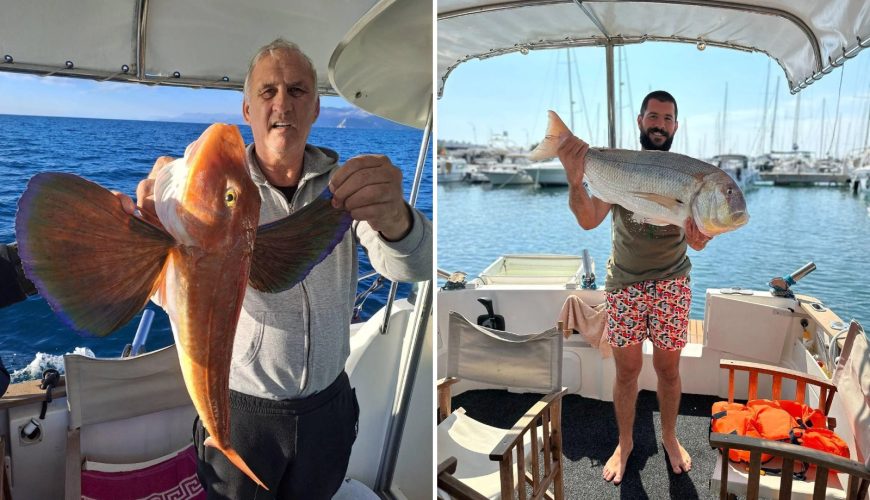 Angeltour ab Bar, Montenegro – Gäste mit ihrem Fang an Bord